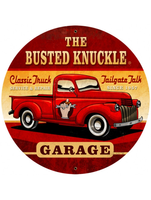 Vintage Old Truck 28 x 28 inches Round Metal Sign