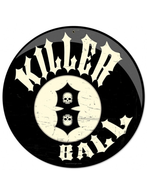 Vintage Killer 8 Ball Round Metal Sign 14 x 14 Inches