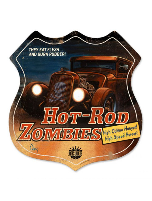 Hot-Rod Zombies Heavy Gauge Metal Sign
