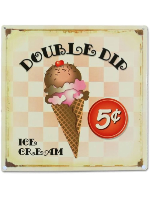 Double Dip Ice Cream,Metal Sign