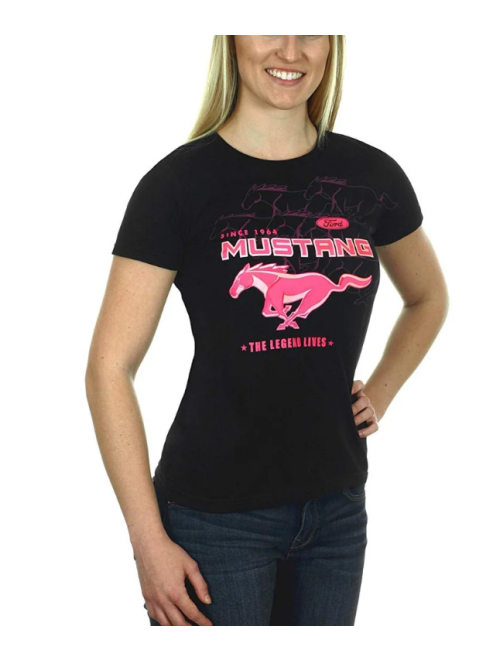 Ladies Pink Running Horse T-Shirt