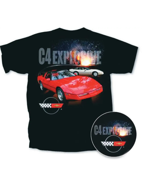 Corvette C4 T-Shirt, Explosive, Black