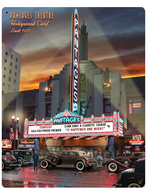 Pantages Theatre 1930 Hollywood, Ca signe en métal