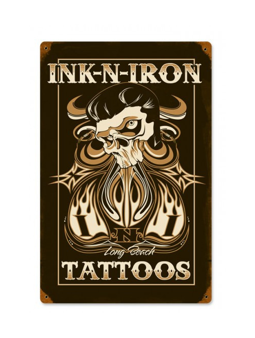 INK N' IRON TATTOOS  Metal Sign