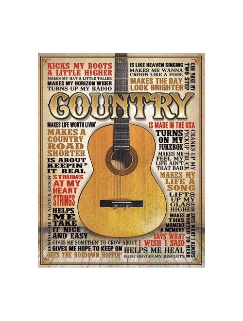 Made In America Country Music Metal Sign
