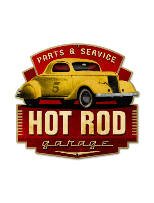 Retro Hot Rod Teile and Service metal sign