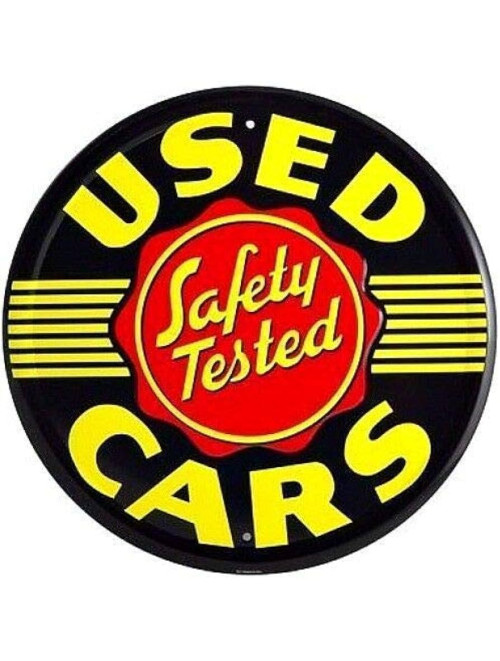 Used Cars  Round   Metal Sign