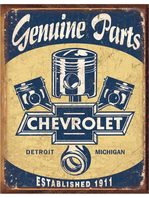 Chevrolet Originalteile – Kolben Blechschild