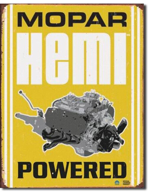 MOPAR Hemi Powered Engine Car Metal Tin Sign