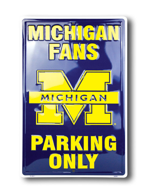 Tin Sign MICHIGAN FANS PARKING ONLY